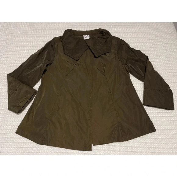 Planet By Lauren G  Jacket Women’s 1 US 4-8 Brown Nylon Button Pockets Lagenlook - Picture 3 of 15